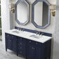 Brittany 72" Double Vanity, Victory Blue w/ 3 CM Ethereal Noctis Quartz Top