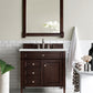 Brittany 36" Single Vanity, Burnished Mahogany w/ 3 CM Ethereal Noctis Quartz Top