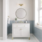 Chicago 36" Single Vanity, Glossy White w/ 3 CM Eternal Serena Top