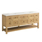 Breckenridge 72" Double Vanity, Light Natural Oak w/ 3 CM White Zeus Top