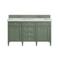 Brittany 60" Double Vanity, Smokey Celadon w/ 3 CM Eternal Jasmine Pearl Top