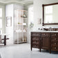 Brittany 60" Single Vanity, Burnished Mahogany w/ 3 CM Ethereal Noctis Quartz Top