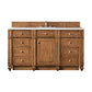 Bristol 60" Single Vanity, Saddle Brown w/ 3 CM White Zeus Quartz Top