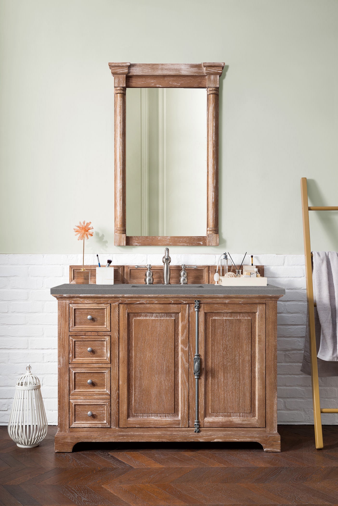 Providence 48" Single Vanity, Driftwood w/ 3 CM Grey Expo Quartz Top