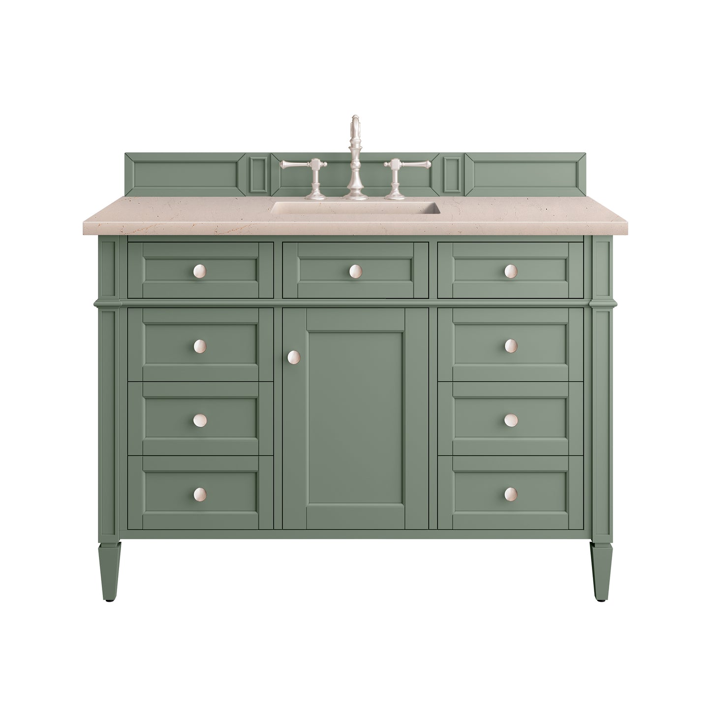 Brittany 48" Single Vanity, Smokey Celadon w/ 3 CM Eternal Marfil Top