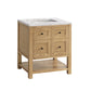 Breckenridge 30" Single Vanity, Light Natural Oak w/ 3 CM Eternal Jasmine Pearl Top