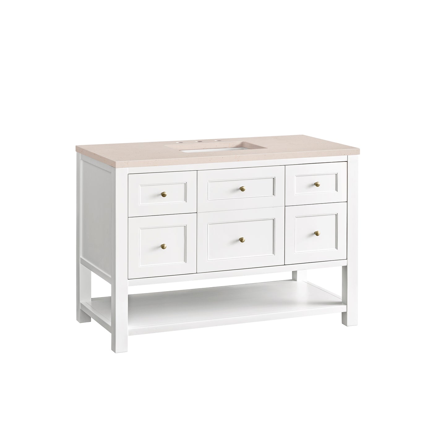 Breckenridge 48" Single Vanity, Bright White w/ 3 CM Eternal Marfil Top