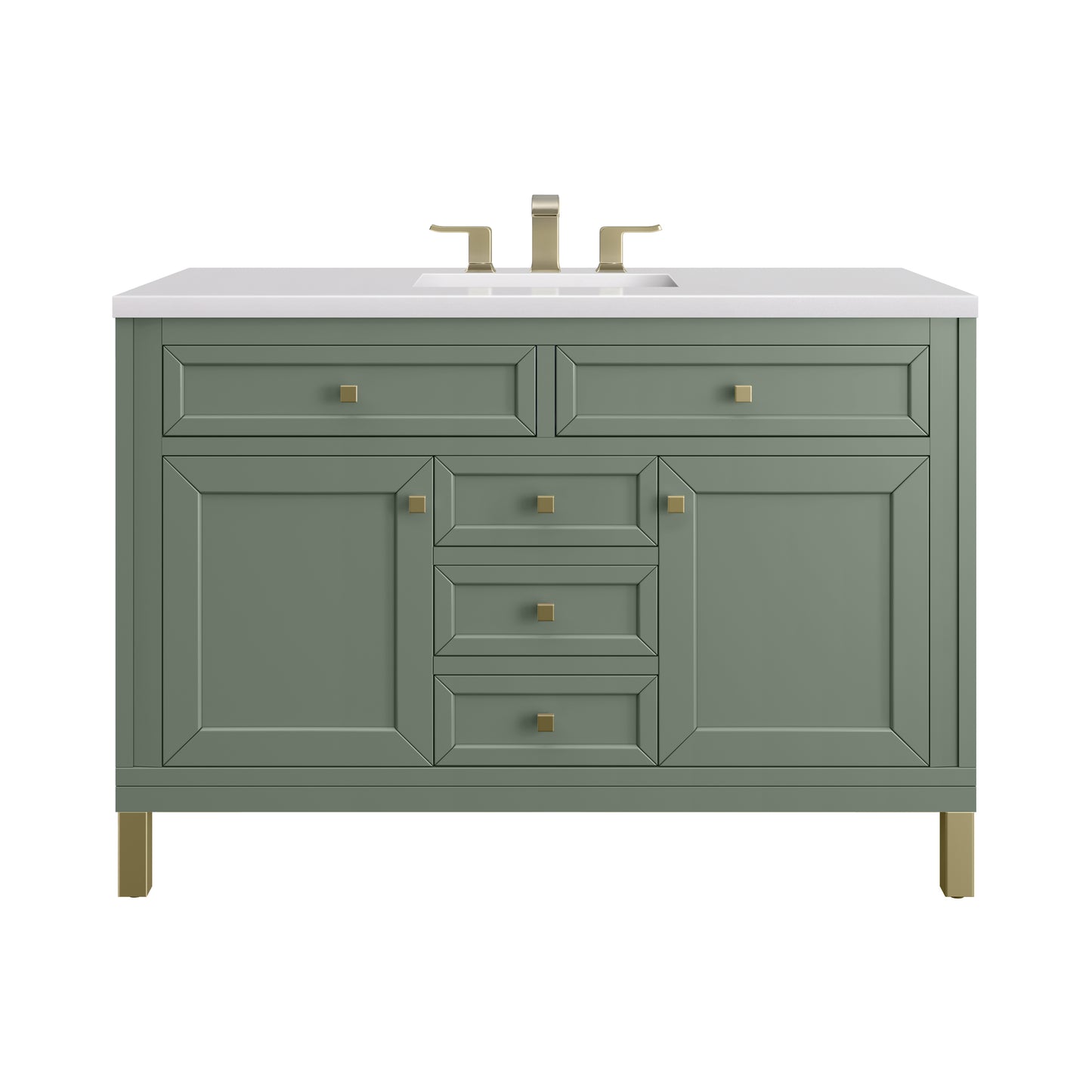 Chicago 48" Single Vanity, Smokey Celadon w/ 3 CM White Zeus Top