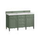 Brittany 60" Double Vanity, Smokey Celadon w/ 3 CM White Zeus Top