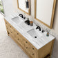 Breckenridge 72" Double Vanity, Light Natural Oak w/ 3 CM Arctic Fall Top