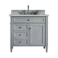 Brittany 36" Single Vanity, Urban Gray w/ 3 CM Eternal Serena Quartz Top