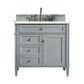 Brittany 36" Single Vanity, Urban Gray w/ 3 CM Eternal Marfil Quartz Top