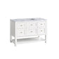 Breckenridge 48" Single Vanity, Bright White w/ 3 CM Carrara Marble Top