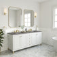 Chicago 72" Double Vanity, Glossy White w/ 3 CM Grey Expo Top