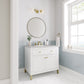 Chicago 36" Single Vanity, Glossy White w/ 3 CM Eternal Jasmine Pearl Top