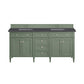 Brittany 72" Double Vanity, Smokey Celadon w/ 3 CM Charcoal Soapstone Top