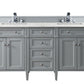 Brittany 72" Double Vanity, Urban Gray w/ 3 CM Eternal Jasmine Pearl Quartz Top