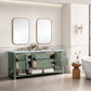 Breckenridge 72" Double Vanity, Smokey Celadon w/ 3 CM Carrara Marble Top