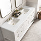 Breckenridge 72" Double Vanity, Bright White w/ 3 CM White Zeus Top