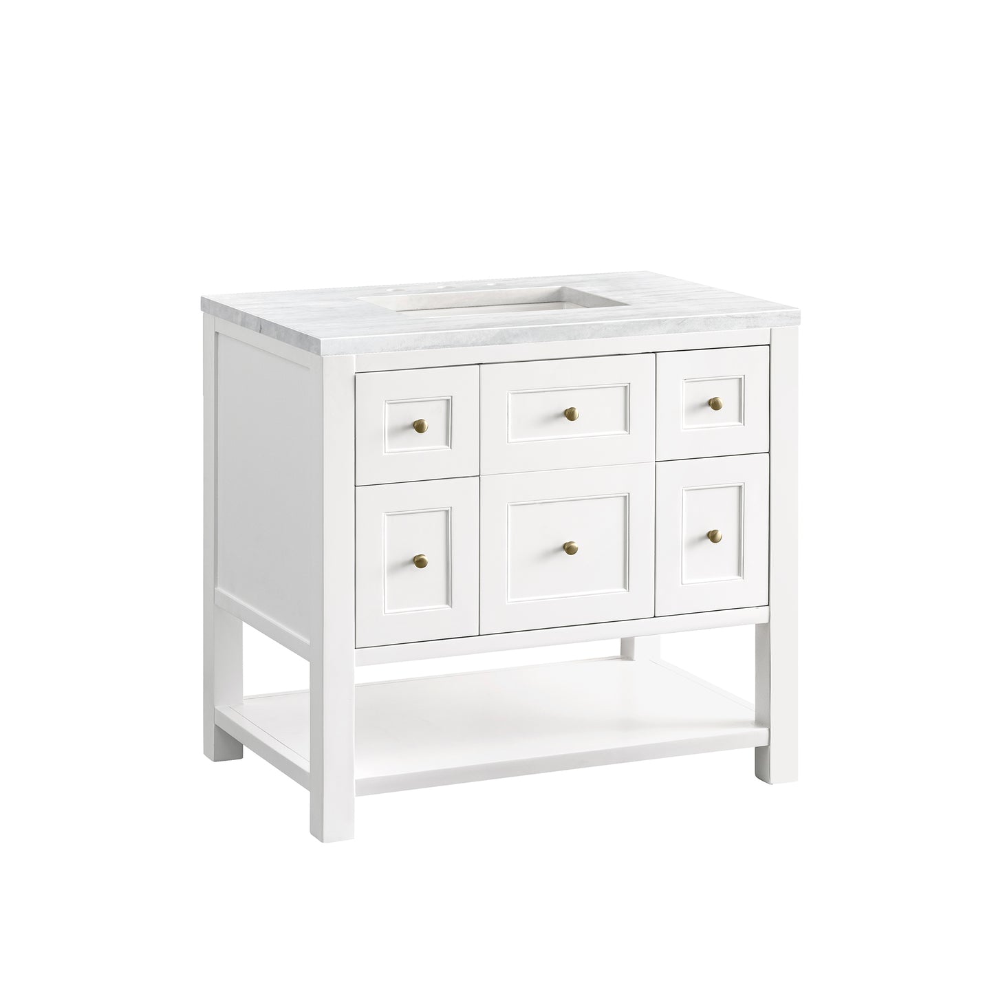 Breckenridge 36" Single Vanity, Bright White w/ 3 CM Arctic Fall Top