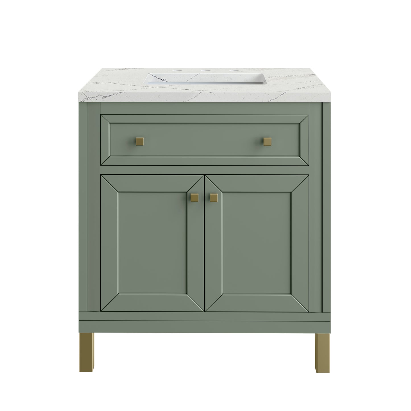 Chicago 30" Single Vanity, Smokey Celadon w/ 3 CM Ethereal Noctis Top