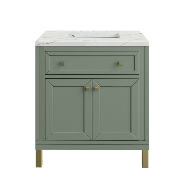 Chicago 30 Single Vanity, Smokey Celadon w/ 3 CM Ethereal Noctis Top