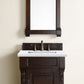 Brookfield 26" Single Vanity, Burnished Mahogany w/ 3 CM Arctic Fall Solid Surface Top