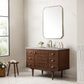 Amberly 48" Single Vanity, Mid-Century Walnut w/ 3 CM Eternal Serena Top