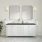 Chicago 72" Double Vanity, Glossy White w/ 3 CM Charcoal Soapstone Top