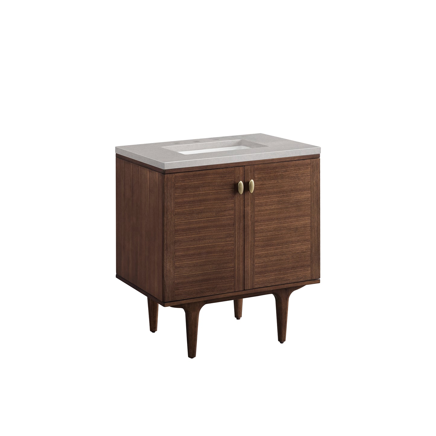 Amberly 30" Single Vanity, Mid-Century Walnut w/ 3 CM Eternal Serena Top