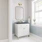 Chicago 30" Single Vanity, Glossy White w/ 3 CM Charcoal Soapstone Top