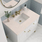 Chicago 36" Single Vanity, Glossy White w/ 3 CM Eternal Marfil Top