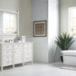 Brittany 60" Single Vanity, Bright White w/ 3 CM Ethereal Noctis Quartz Top