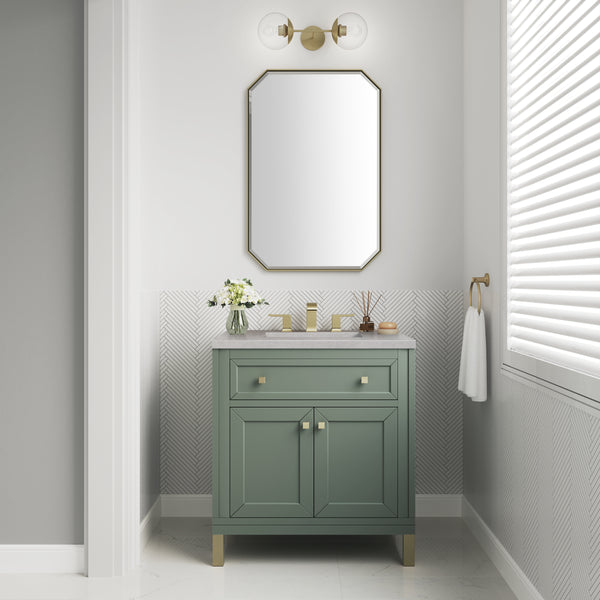 Chicago 30 Single Vanity, Smokey Celadon w/ 3 CM Eternal Serena Top