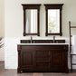 Brookfield 60" Double Vanity, Burnished Mahogany w/ 3 CM Ethereal Noctis Quartz Top