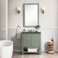 Breckenridge 30" Single Vanity, Smokey Celadon w/ 3 CM Charcoal Soapstone Top