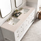 Breckenridge 72" Double Vanity, Bright White w/ 3 CM Eternal Marfil Top