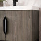 Columbia 31.5" Single Vanity, Ash Gray, Matte Black, w/ White Glossy Composite Stone Top