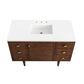 Amberly 48" Single Vanity, Mid-Century Walnut w/ 3 CM White Zeus Top