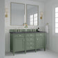 Brittany 60" Double Vanity, Smokey Celadon w/ 3 CM Charcoal Soapstone Top