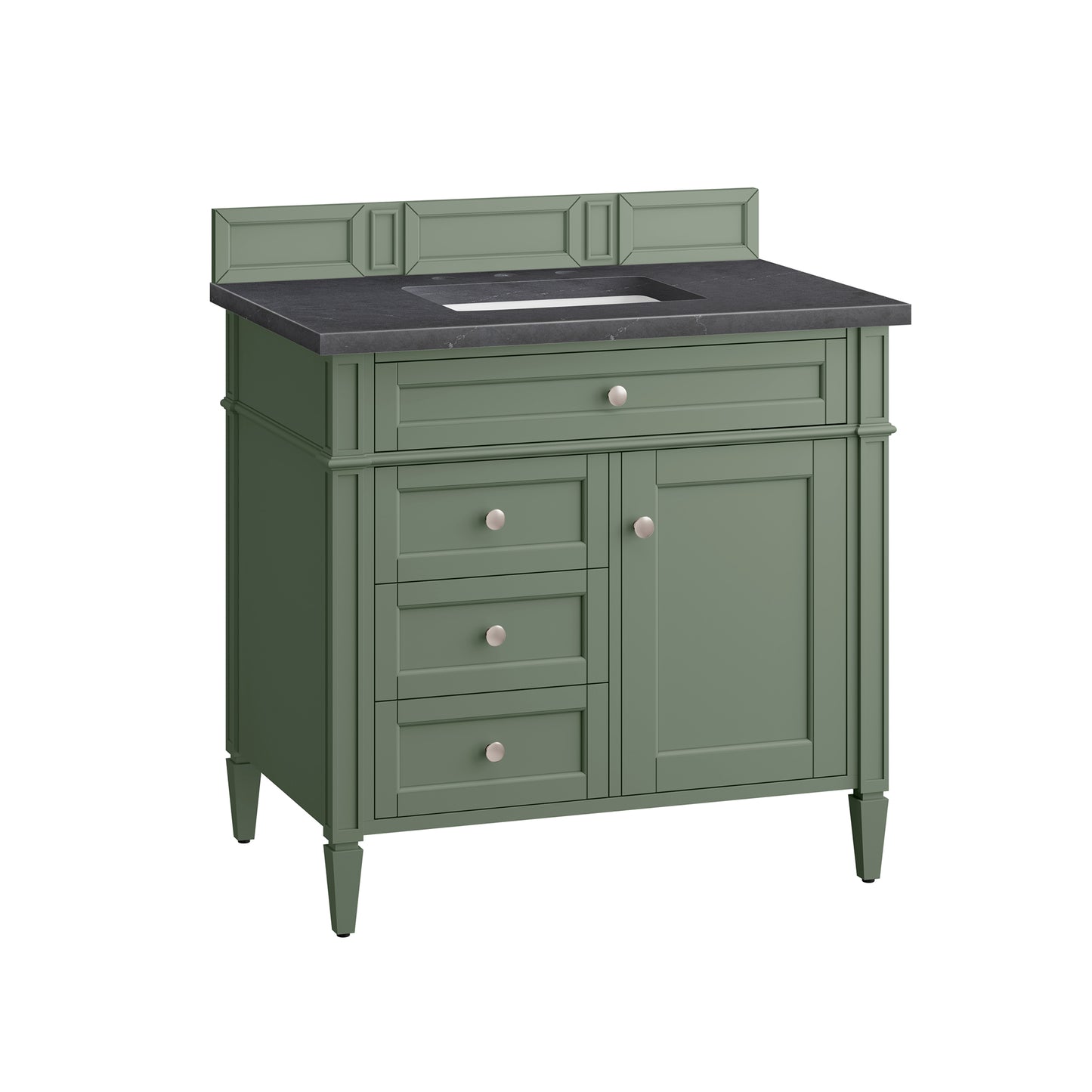 Brittany 36" Single Vanity, Smokey Celadon w/ 3 CM Charcoal Soapstone Top