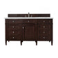 Brittany 60" Single Vanity, Burnished Mahogany w/ 3 CM Ethereal Noctis Quartz Top