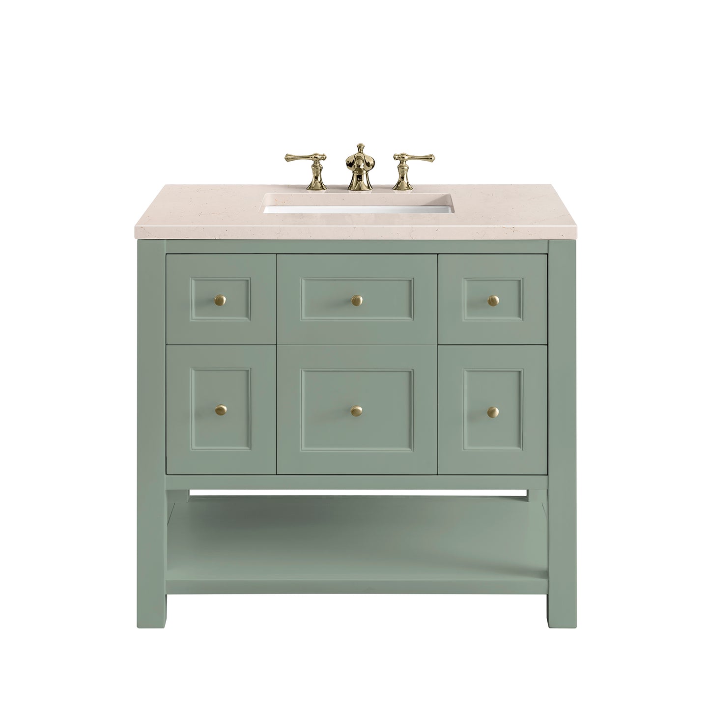 Breckenridge 36" Single Vanity, Smokey Celadon w/ 3 CM Eternal Marfil Top