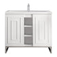 Alicante 39.5" Single Vanity, Glossy White, Brushed Nickel w/ White Glossy Composite Stone Top