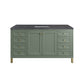 Chicago 60" Single Vanity, Smokey Celadon w/ 3 CM Charcoal Soapstone Top