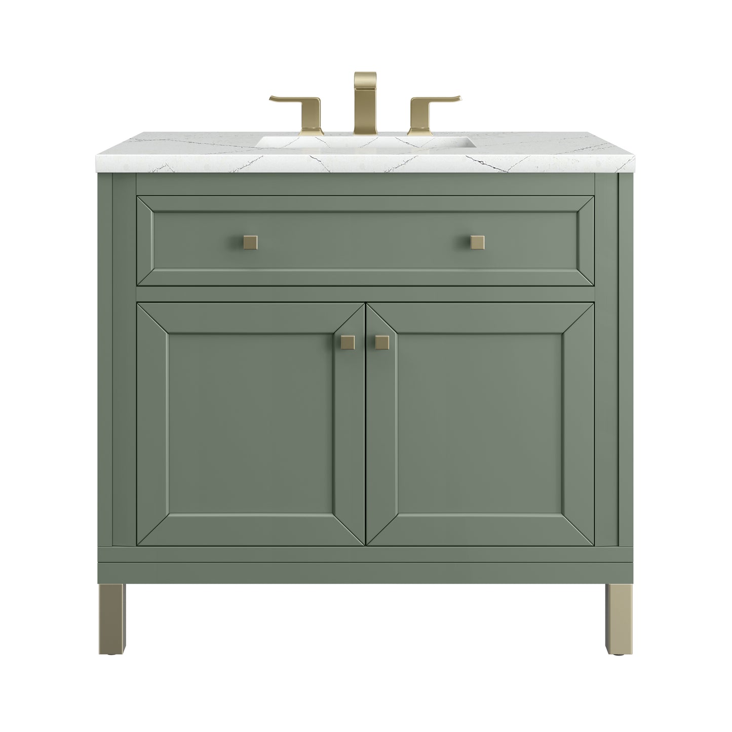 Chicago 36" Single Vanity, Smokey Celadon w/ 3 CM Ethereal Noctis Top