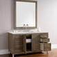 Chicago 60" Single Vanity, Whitewashed Walnut w/ 3 CM Eternal Jasmine Pearl Quartz Top