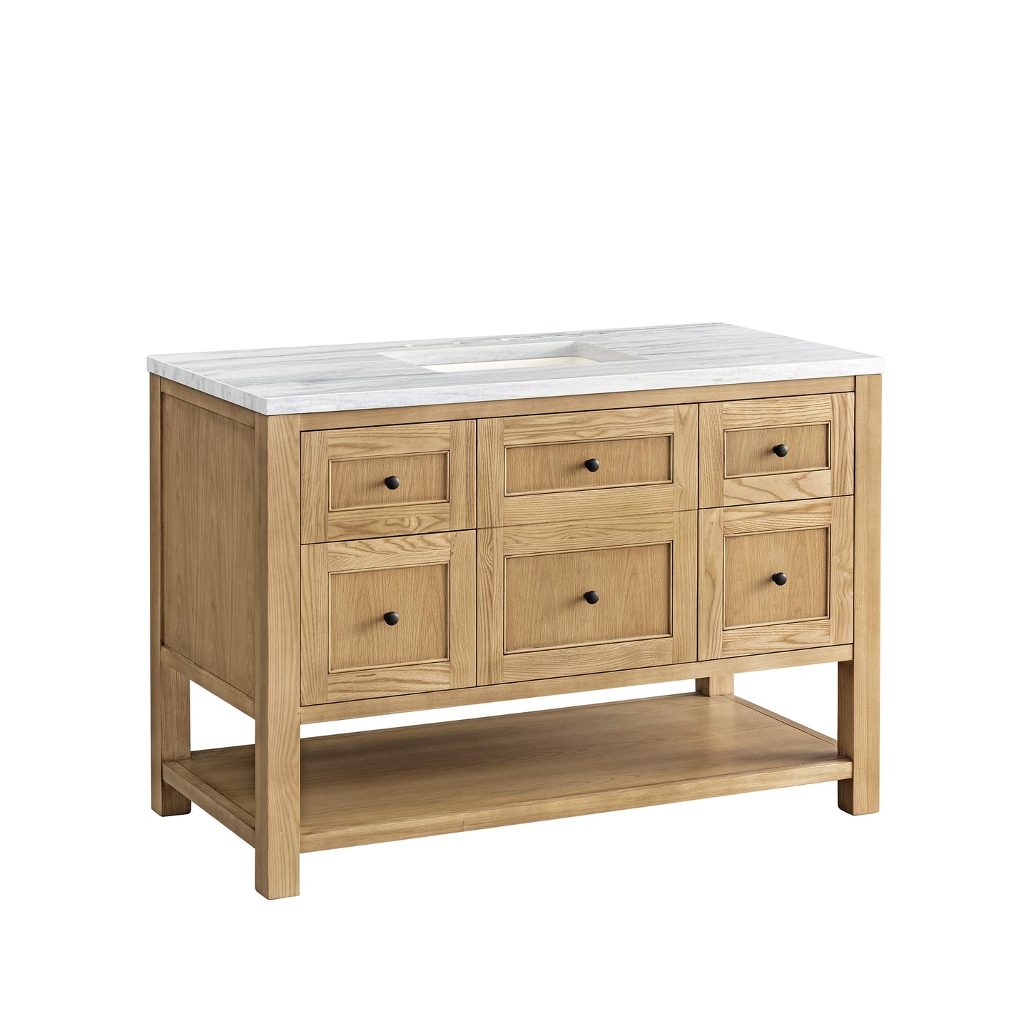 Breckenridge 48" Single Vanity, Light Natural Oak w/ 3 CM Arctic Fall Top