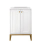 Chianti 24" Single Vanity Cabinet, Glossy White, Radiant Gold