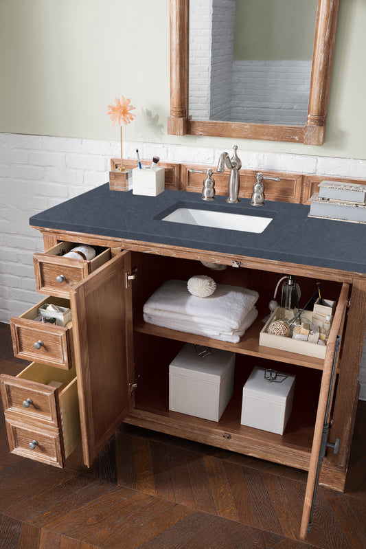 Providence 48" Single Vanity, Driftwood w/ 3 CM Charcoal Soapstone Quartz Top